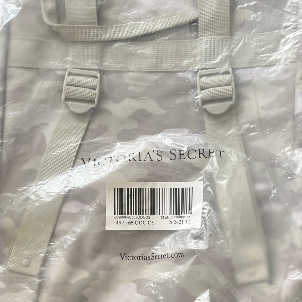 *BUNDLE OF 2* Victoria's Secret Light Gray Camo Backpack/Totebag+ duffle bag